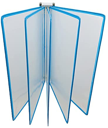 Buchständer, A4, Wandmontage, doppelseitig, 5-teilig, Kataloghalter, bunte Schreibtischmappe für Zeitschriften und Broschüren, Blau