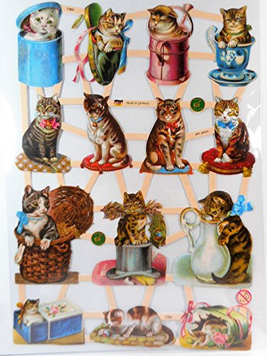 Glanzbilder Katze Cat EF 7360 Oblaten Posiebilder Scrapbook Deko GWI 310