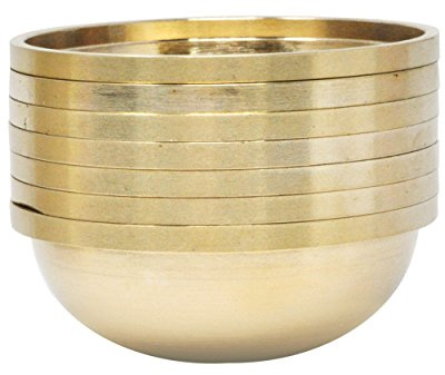 Mudra Crafts Set von 7 Kupfer Messing Yoga Meditation Altar tibetisch-buddhistischen Supplies bieten Schalen, Solid Brass, 2.75 inches