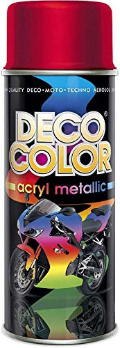 DECO COLOR Metallic Glitter Spray Paint 400ml Unique METALIZED Effect DIY Bike Moto Craft Art (Pink/red)