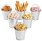 NUOLUX Mini Tinplate Metal Bucket Icing French Fries Tin Pails - 6 Pieces