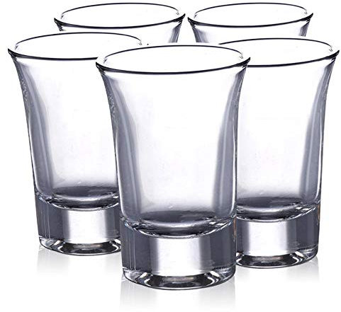 YEZINB 5 STÜCKE Russland Wodka Kurze Glas Mini Transparent Likör Gläser 35 ML Schnaps Brandy Cocktailglas Tasse Bar Drink zubehör, klar