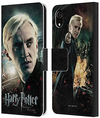 Head Case Designs Offizielle Harry Potter Draco Malfoy Deathly Hallows VIII Leder Brieftaschen Handyhülle Hülle Huelle kompatibel mit Apple iPhone XR