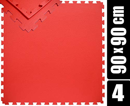 eyepower 1,2cm dick: 4X Bodenschutzmatte 90x90-3.2qm Pool Unterlage Outdoor Sportmatte Puzzlematte Pool Crosstrainer Laufband Matte Planschbecken Unterlage für Gartenpool Matten unter Swimmingpool