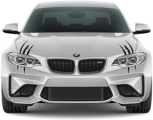 Auto-Dress Monster Klaue Kratzer, Heck-Auto-Aufkleber 39x7cm 2Stk. (111M Black Matt)