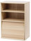 Iris Ohyama, Mueble con puertas, Biblioteca de almacenamiento, 2 compartimentos modulares, Madera, Elegante, Armario para revistas, para Dormitorio, Salón, Comedor, Marrón Claro, Flap Rack CHR-1