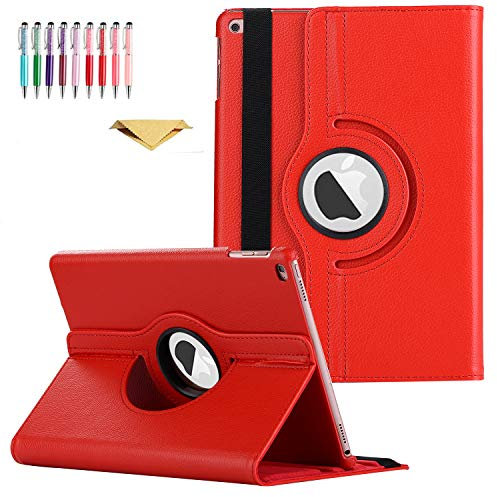 QYiD Coque pour iPad Pro 12.9 2017/2015, Coque de Protection Support Rotatif à 360 Degrés Folio étui Case Fonction Sommeil/Réveil pour Apple iPad Pro 12.9 Pouces (Both 2017 and 2015), Rose