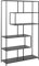 AC Design Furniture Jörn Asymmetrisches Bücherregal mit 5 Ablagen, H: 185 x B: 114 x T: 35 cm, Schwarz Esche/Schwarz, Holz/Metall, 1 Stk.
