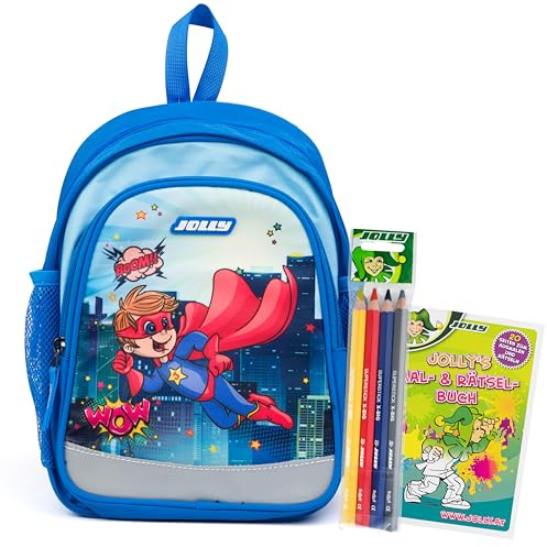 JOLLY Unisex Kinder Kindergartenrucksack Schultaschenset, Blau