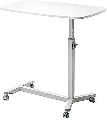 Over-Bed Tables Mobile Portable Standing Desk, Height Adjustable Rolling Sit Stand Desk Converter, Small Laptop Desk Cart Riser For Home/Office