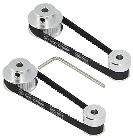 Zeberoxyz 2 Stück Set GT2-Synchronrad, 20 & 36 Zähne, 5mm Bohrung, Aluminium-Zahnriemenscheibe mit 2 Stück Länge 200 mm Breite 6mm Riemen (20-36T-5B-6)