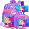 KLFVB Mochila de sirena de unicornio para niñas, bolsa de libros y lonchera de lentejuelas de 16 pulgadas, mochilas preescolares para primaria, Sirena, Talla única, Mochila, única