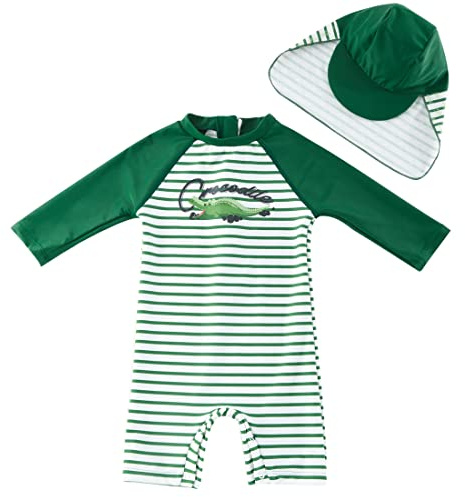 UMELOK Baby Badeanzug mit Sonnenhut UV Schutz Schwimmanzug für Baby Junge