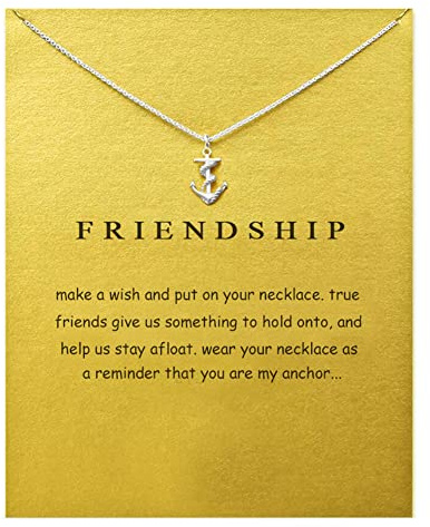 ZYAWP Message Card Compass Pendant Necklace Silver Friendship Sisters Sun Good Luck Crane Pendant Y Chain Necklace for Women and Girl Gift