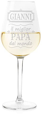 bubbleshirt Calice Vino Personalizzabile papà Festa del papà Il miglior papà del Mondo ca 500 ml