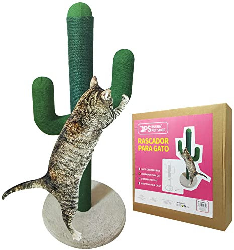 BPS Árbol Rascador para Gato Juguete para Gatos con Forma Cactus Material Rugoso (Verde) BPS-10732