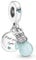 Lkwidi Charme Glow-in-the-dark Glühbirne Double Dangle Charms-Anhänger 925 Sterling Silber Charm Bead Pendant für Europäische Armbänder und Halsketten