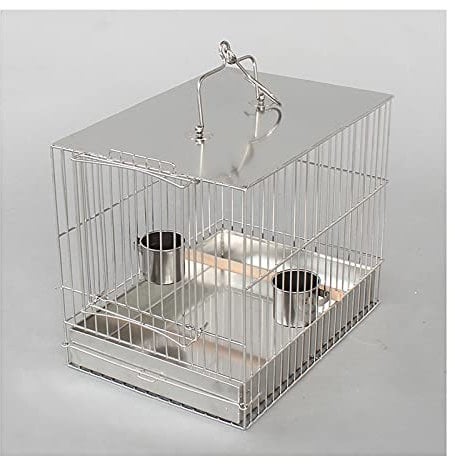 Vogelkäfig Edelstahl Papageienkäfig Starling Take a Bath Out Cage Vogelkäfig Out Box Out Cage Pet Supplies (Size : Medium)