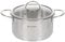 Daniks Bonn Faitout Inox 20 cm 3.4 Litres | Casserole avec Couvercle en Verre | Tous Feux Dont Induction | Échelle de mesure | Argent