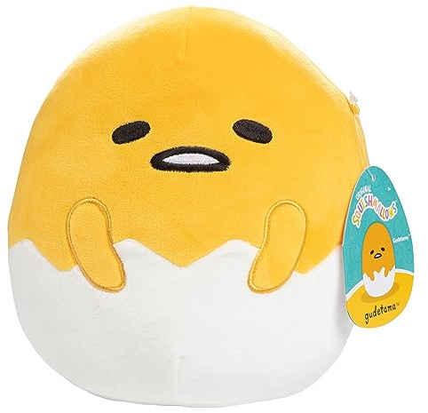 Squishmallows Original 20,3 cm Gudetama The Lazy Egg - Offizieller Jazwares Plüsch - Sammlerstück Weiches & Squishy Sanrio Osterei Stofftier Spielzeug - Add to Your Squad - Geschenk für Kinder