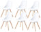 buybyroom Lot de 6 chaises de Salle à Manger rembourrées avec Assise en Bois Massif - pour Salle à Manger, Salon, Chambre à Coucher, Salle de conférence, Blanc