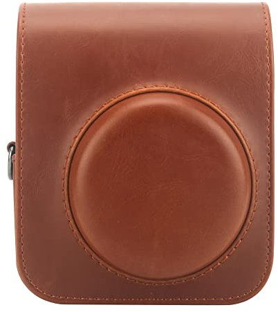 Frankmate Protective Case Compatible with Fujifilm Instax Mini 12 Instant Film Camera with Accessory Pocket and Adjustable Strap (Brown)