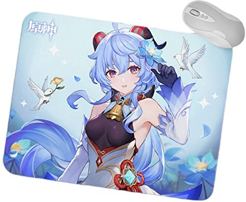 Sonsoke Figur Computer Maus Gaming Mauspad Anti-Rutsch-Basis Tragbares Mauspad für Laptop Büro & Zuhause (Ganyu)