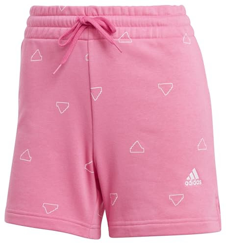 adidas Femme Essentials Monogram Graphic French Terry Shorts, Pulse Magenta, L