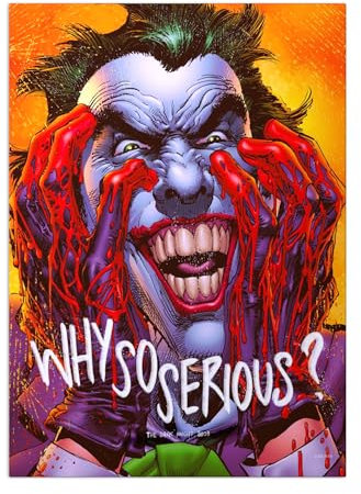 Displate Offiziell DC Comics MetallPoster Magnetische Befestigung Inklusive Lizenziert Bilder Hochwertiges Poster Joker Quotes - Why So Serious? 45 cm x 32 cm