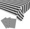 3 Pièces Nappe Jetable Anti-Taches Tableau Vichy Noir et Blanc Nappe à Carreaux 130cm x 230 cm Rectangulaire Nappe Plastique pour fête Noël Mariage Pique-Nique Anniversaire Décorations Halloween