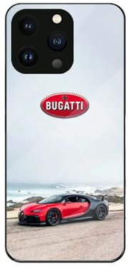 NDMUS Rundumschutz Handyhülle, für Bugatti Stilvolles Auto-Emblem-Erscheinungsbild Dünn Full Body Protection Stoßfest, für,iPhone 15 pro max case