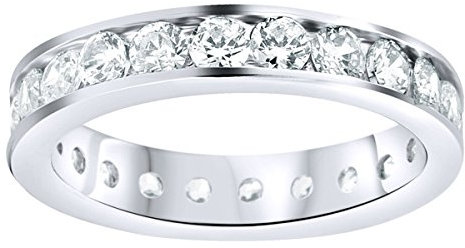 Sterling 925er Silber Eternity Ring - 4mm Channel Set - 10