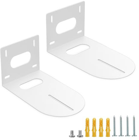 TOLIDA 2pcs Universal PTZ Camera Wall Mount Brackets - Solid Metal Wall Mount Holders for HuddleCam, AVIPAS, Lumens Cameras, Outdoor Wall Mounted Camera Brackets, White