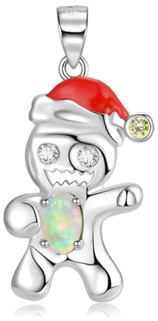 BEDT 925 Sterling Silber Weihnachtsmann Lebkuchen Weihnachtsbaum Geschenk Anhänger Für Frauen Geburtstagsgeschenk Feiner Schmuck Halskette