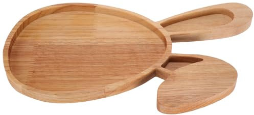 iplusmile Osterhasen-Teller Hasenförmiges Hölzernes Serviertablett Häschen-Salatteller Dessertteller Hölzerner Wurstteller Lebensmittel-Snack-Teller -Servierplatte Für Snacks Kekse