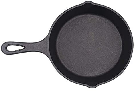 Wok Cookery, sartén de hierro fundido de un solo mango, sartén antiadherente de fondo plano redondo de hierro de cerdo grueso, cocina de inducción, sartén for hornear Wok