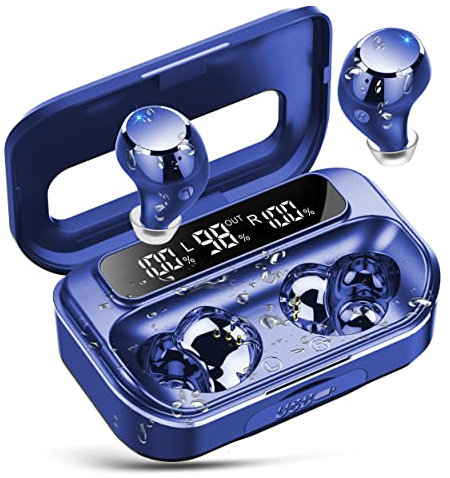 Bluetooth Kopfhörer,Kopfhörer Kabellos Bluetooth 5.3 In Ear Kopfhörer mit 4 ENC Noise Cancelling Mic,2024 Kabellose Kopfhörer 128Std Spielzeit LED-Anzeige, IP7 Wasserdichte Ohrhörer Touch Control
