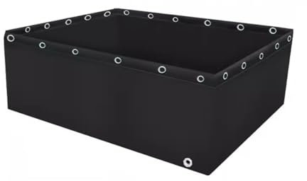 DGAMHF Teichfolie Aus Segeltuch for Landwirtschaftliche Zuchtfische, 0,5 Mm Dicke Teichfolie Aus Würfelfisch for Salzwasserfische, Temporärer Wasserspeichertank for Die Gartenterrasse(0.6x0.6x0.7m)