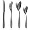 COPOTIO Couverts de table noir 6 personnes, Set de couvert acier inox 24 pièces, avec cuillère couteau fourchette