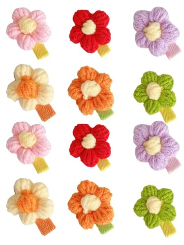 Visxcnu 12St Baby Haarspangen, für Baby Mädchen Plüsch Blume Haarspange Süße Haarnadeln Baby Haarnadel Kleine Plüsch Haarspangen Mädchen Niedliche Haarnadeln Haarschmuck