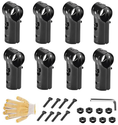 Chain Link Fence T Clamp, T Panel Clamps,8X T Link Post Clamps with Hex Key and Gloves | Chain Link Fence Parts, Stainless Steel Clamps