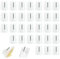 Gudemoore 30 Pcs Crochet Rideau Adhésifs, Plastique Support Tringle Rideaux Sans Percage, Accroche Rideau Autocollants pour les Rideau Sans Percer, Tringle Rideau, Cuisine, Bain(Blanc)