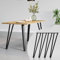 MATERIUM® Lot de 4 pieds de table en métal noir - 70 cm - Pieds de table extra stables avec protection du sol - Design industriel moderne - Table à manger, bureau (noir lisse, revêtu par