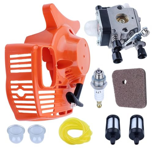 LALAL Carburetor and Recoil Pull Starter Kit with Fuel Line Primer Bulb Spark Plug for STIHL String Trimmer Weed Eater FS38 FS45