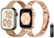 baklon 2 Pezzi Compatibile con Cinturino Apple Watch Donna, Acciaio Inossidabile, 38mm 40mm 41mm 42mm(Series 10), Series Ultra2/Ultra/SE2/SE/10 9 8 7 6 5 4 3 2 1, Oro Rosa