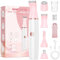 Tondeuse Femme Intime, Rasoir Electrique Femme: 4 en 1 Maillot Rasoir Epilateur Tondeuse Életctriques Indolore pour Bikini/Aisselles/Jambes/Visage/Bras/Sourcils/Nez, Sec et Humide, Rechargeable