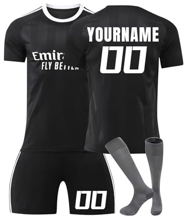 24/25 Home/Away Football Jersey Kit Set with Name Number - Jersey, Shorts, Socks for Kids and Adults - Birthday Gifts for Boys UK