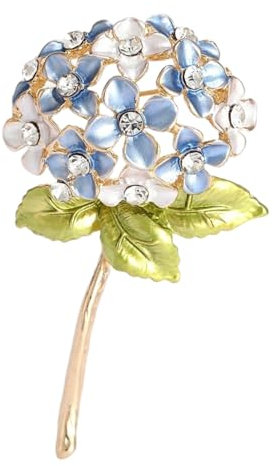 QINZITAO Elegante Hortensien-Brosche in Weißtönen, raffinierte Blumen-Anstecknadel für modische Frauen, die Stile und Details suchen