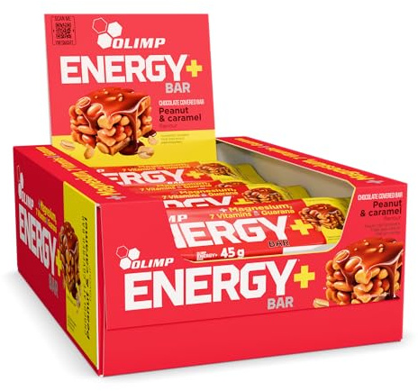Olimp Proteinriegel Energy+ Protein Bar 20 x 45 g Peanut Caramel | Powerbar Riegel