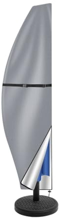 WAFOHSR Housse pour Parasol Housse De Parasol Suspendue Style Banane, Imperméable, Déportée, avec Fermeture Éclair Robuste Facile à Nettoyer(Banana Grey,265cm)